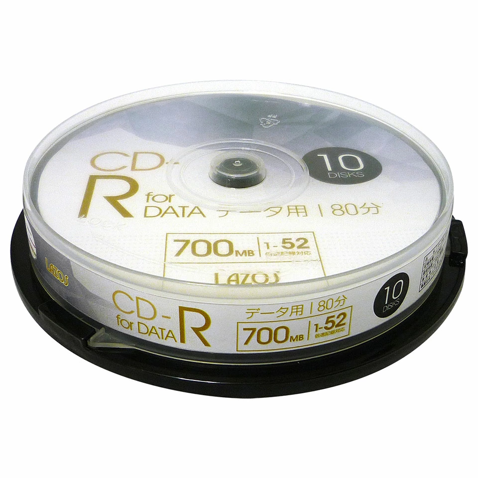 Lazos | ラソス L-CD10P CD-R 1-52倍速 10枚 スピンドルケース 3枚目