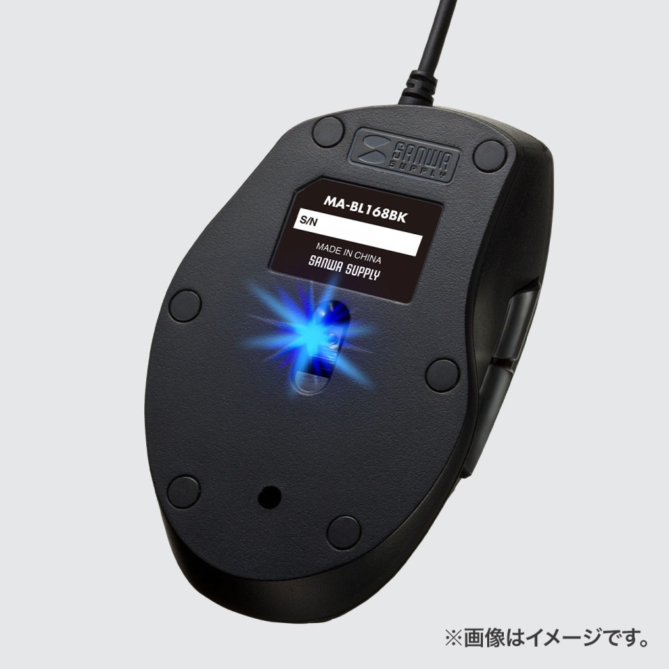 SANWASUPPLY | サンワサプライ MA-BL168BK 静音有線ブルーLEDマウス（5ボタン） 21枚目