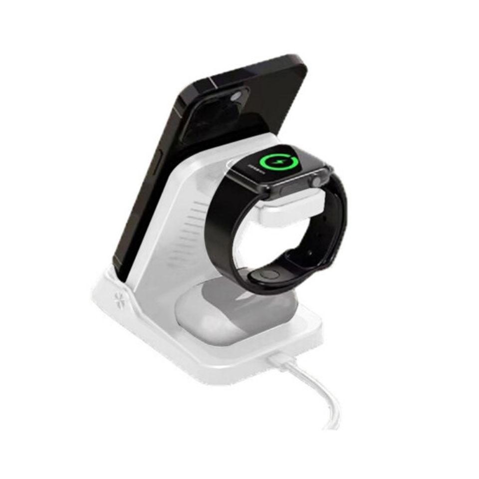 Lazos [L-MBM-1]  マグネット式 ワイヤレス充電ドック＋モバイルバッテリー 4in1 ホワイト [iPhone12以降 /iWatch3以降 /AirPods]  4枚目