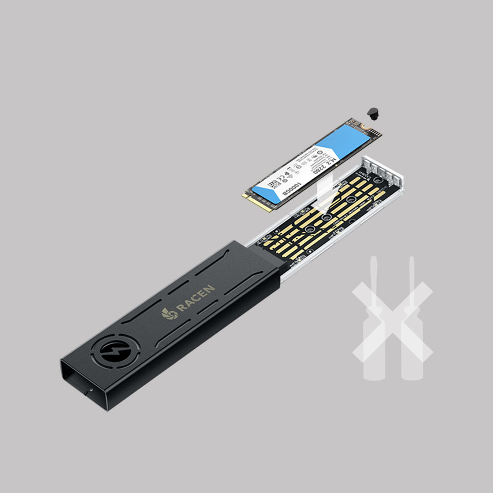 CENTURY | センチュリー CRC-LFM2NU32 RACEN LED & FAN M.2 NVMe USB3.2 Gen2 ケース [M.2 NVMe /USB3.2 /M-Key/B&M-Key ] 3枚目