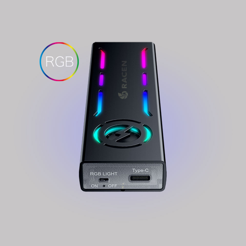 CENTURY | センチュリー CRC-LFM2NU32 RACEN LED & FAN M.2 NVMe USB3.2 Gen2 ケース [M.2 NVMe /USB3.2 /M-Key/B&M-Key ] 5枚目