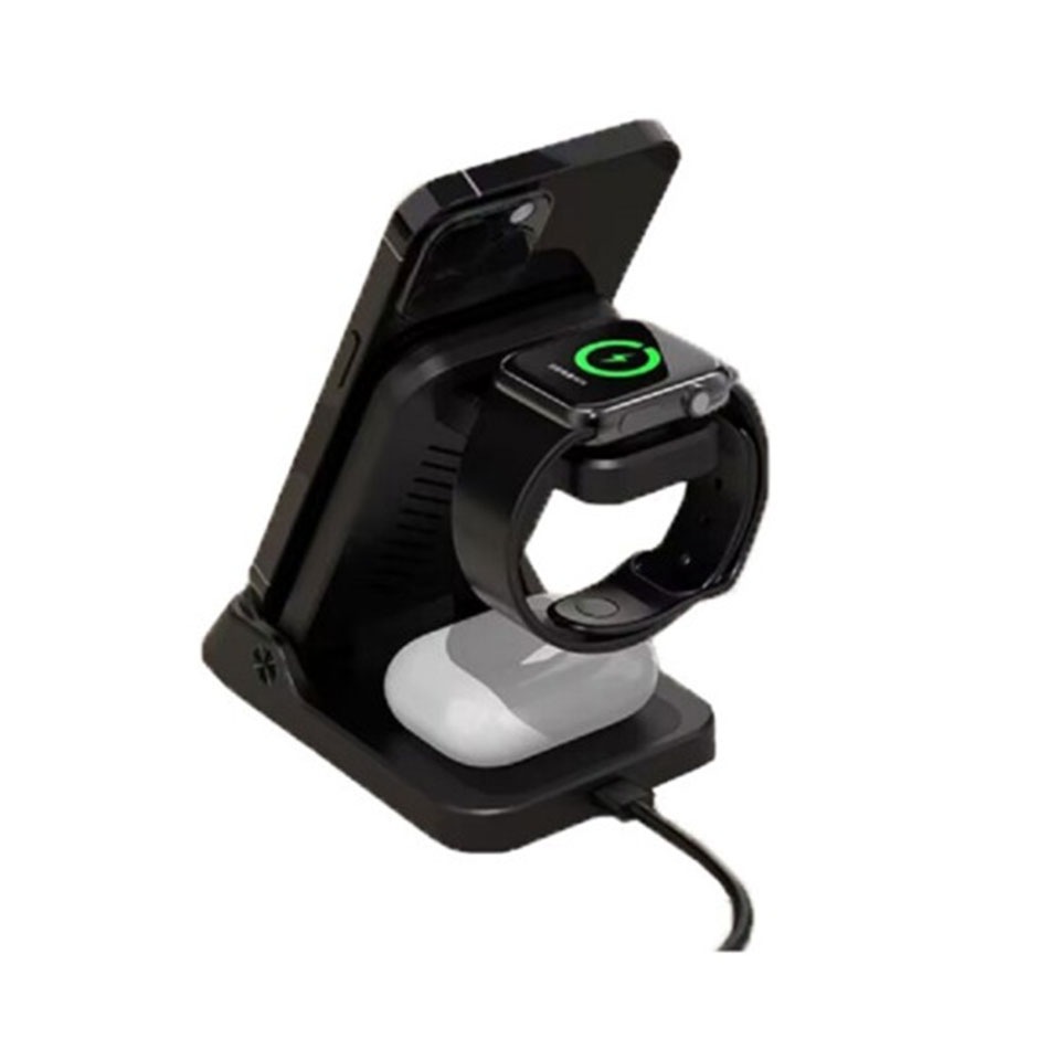 Lazos [L-MBM-2]  マグネット式 ワイヤレス充電ドック＋モバイルバッテリー 4in1 ブラック [iPhone12以降 /iWatch3以降 /AirPods]  4枚目