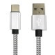 lazos | ラソス L-TC3-S1 USB Type-C 3A急速充電&データ通信ケーブル 1m シルバー [USB Type-C /QuickCharge3.0 ]