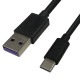 lazos | ラソス L-TC5-BK1 USB Type-C 5A急速充電&データ通信ケーブル 1m ブラック [USB Type-C /QuickCharge3.0 ]