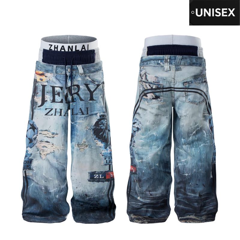 Triple Waist Print�ǥ˥�ѥ�� <C405>