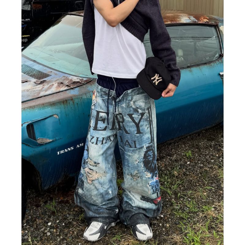 Triple Waist Print�ǥ˥�ѥ�� <C405>