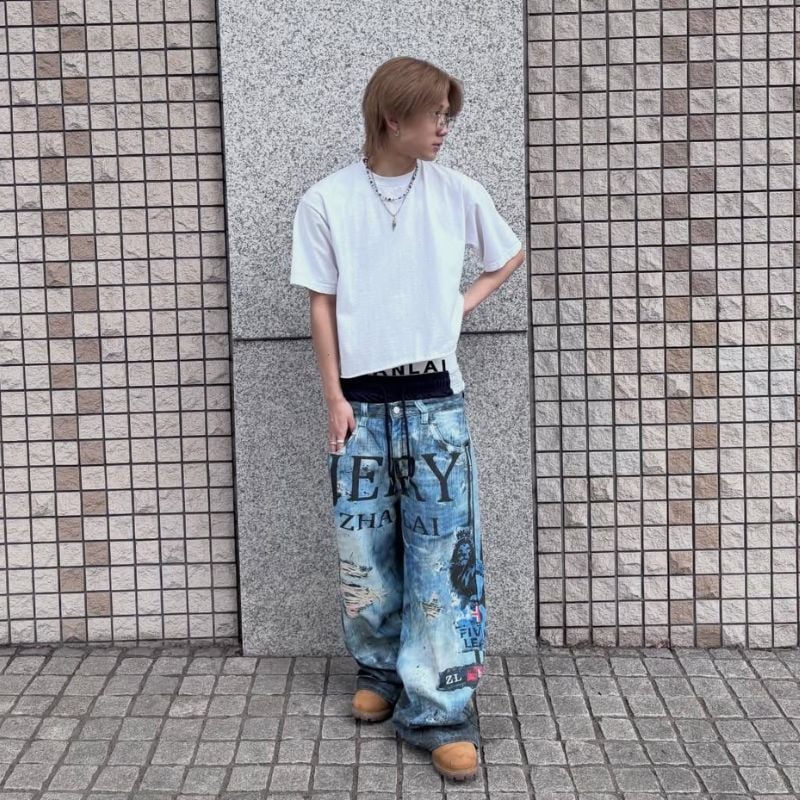 Triple Waist Print�ǥ˥�ѥ�� <C405>
