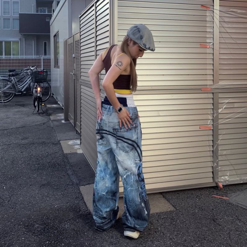 Triple Waist Print�ǥ˥�ѥ�� <C405>