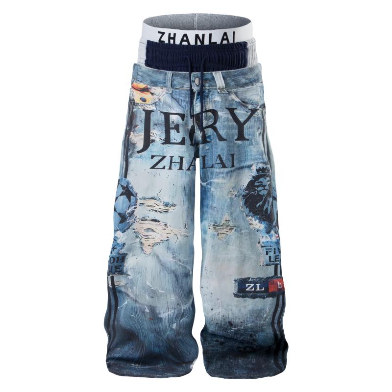 Triple Waist Print�ǥ˥�ѥ�� <C405>