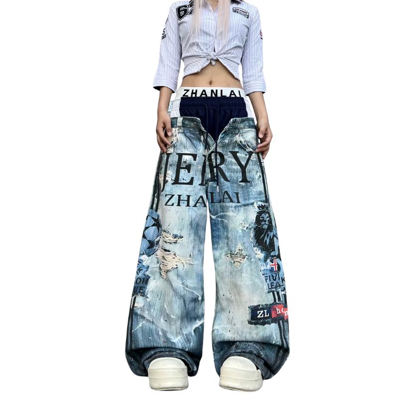 Triple Waist Print�ǥ˥�ѥ�� <C405>