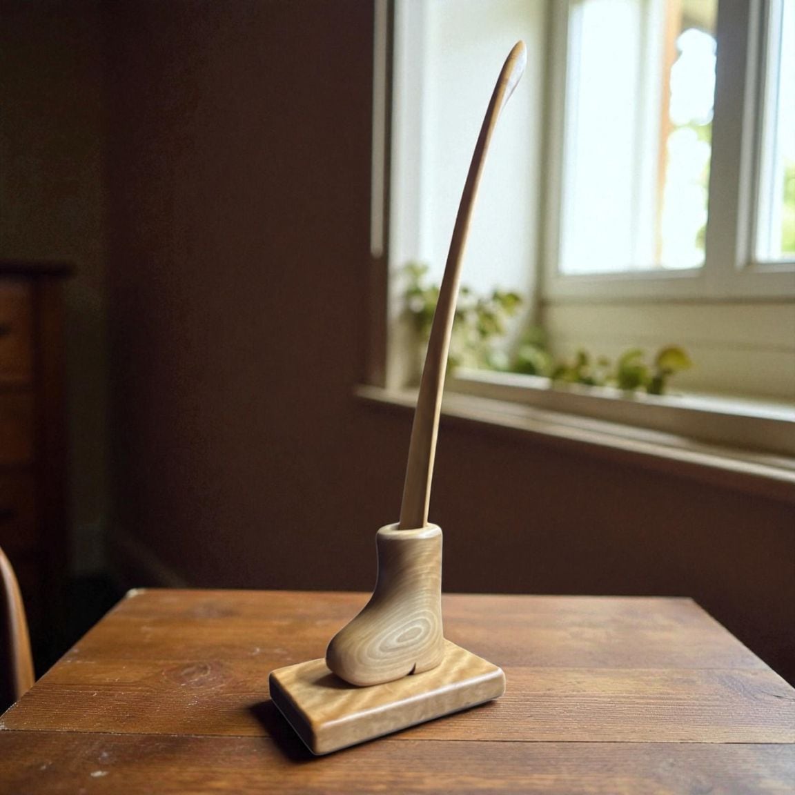 【全てオノオレカンバ！】オノオレカンバ 斧折樺 小さな靴と靴べらセット 木製 天然木 手作り 日本製 古木 高級 おしゃれ ギフト プレゼント 職人手作り 70cm＃700