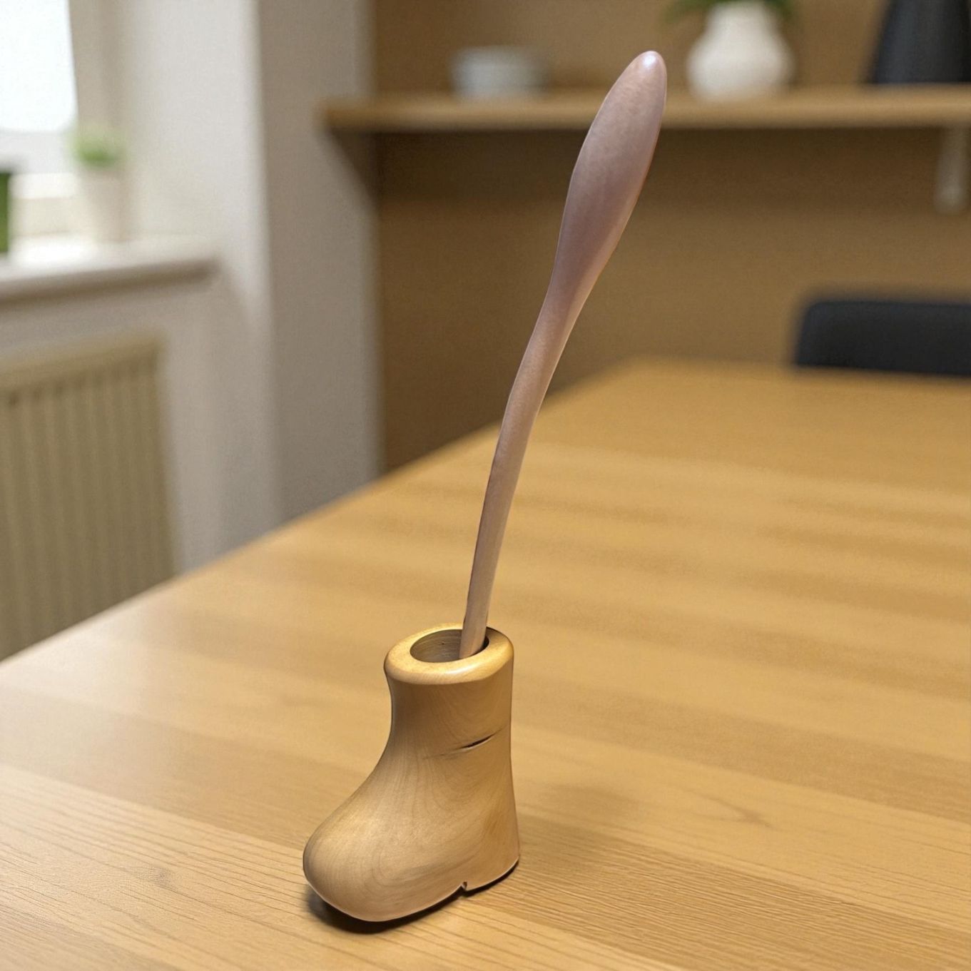 天然木 パープルハートの長い靴べら／ブビンガスタンド 一点物 手作り