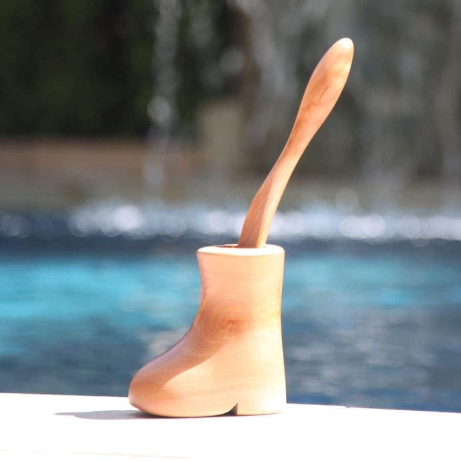 【NY.Style】オノオレカンバ 斧折樺 小さな靴と靴べらセット 木製 天然木 手作り 日本製 古木 高級 おしゃれ ギフト プレゼント 職人手作り 30cm＃300　全てオノオレカンバ