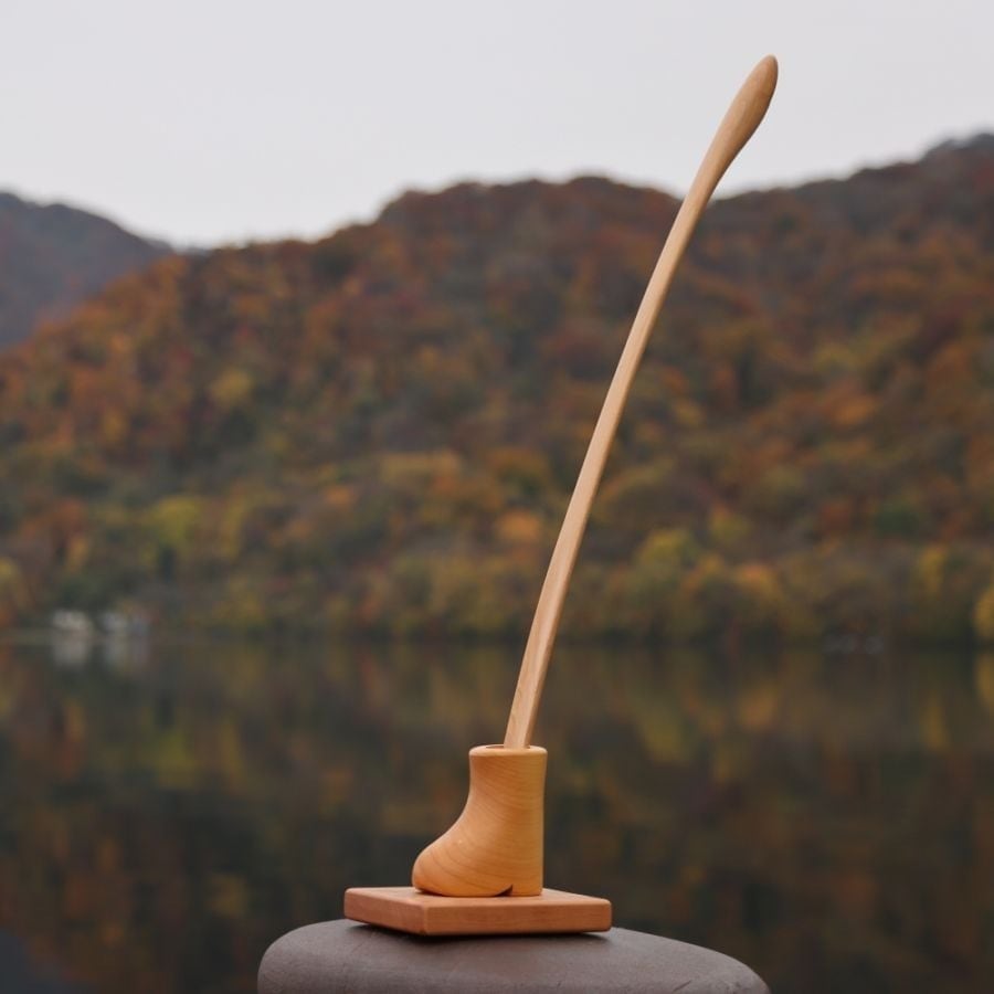 アートフォルム オノオレカンバ 靴ベラ　古木 ロング シューホーン 木製 厳選希少材 【小さな靴(オノオレカンバ)とながい靴べらスタンドセット】高級 #700古木 日本製