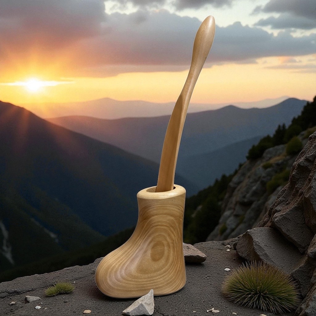 【NY.Style】オノオレカンバ 斧折樺 小さな靴と靴べらセット 木製 天然木 手作り 日本製 古木 高級 おしゃれ ギフト プレゼント 職人手作り 30cm#300 全てオノオレカンバ