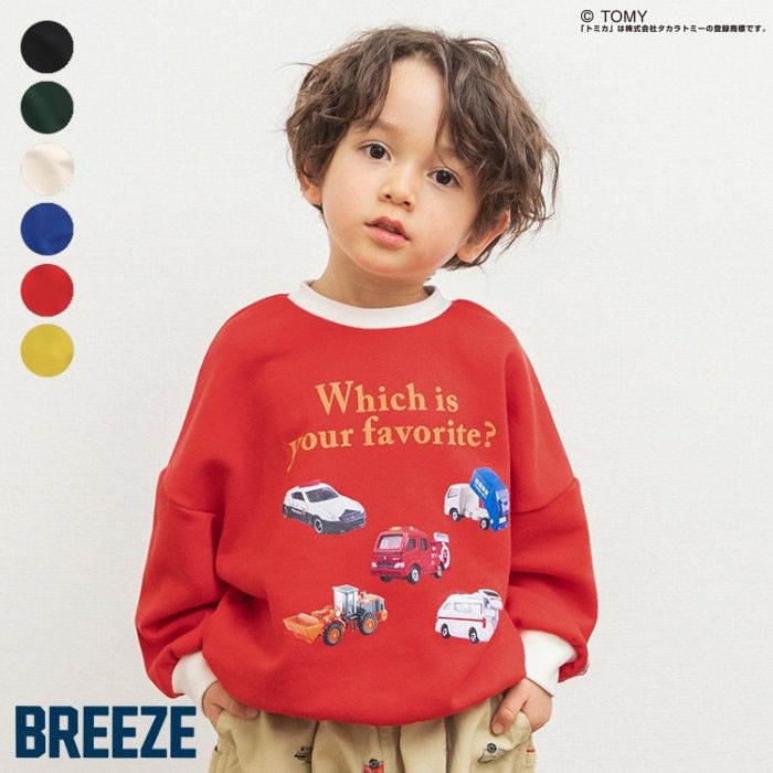 BREEZE トレーナー 裏毛 トミカコラボ グラフィック はたらく車