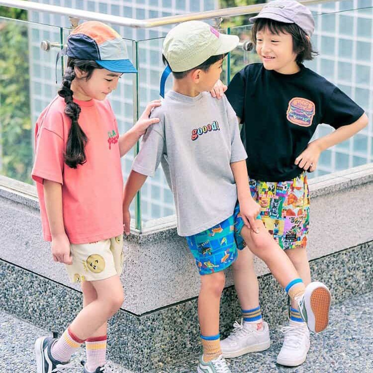 F.O.KIDS キッズ 水陸両用パンツ ハーフパンツ 総柄 撥水加工 男の子
