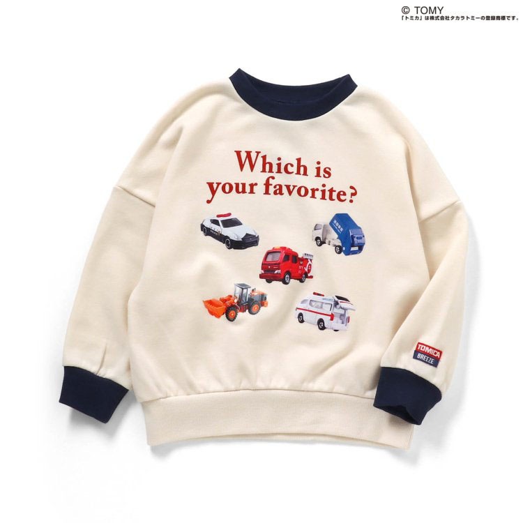 BREEZE トレーナー 裏毛 トミカコラボ グラフィック はたらく車