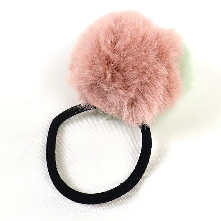 ヘアゴム バイカラー ファー 女の子 キッズ 秋冬 ヘアアクセサリー 髪