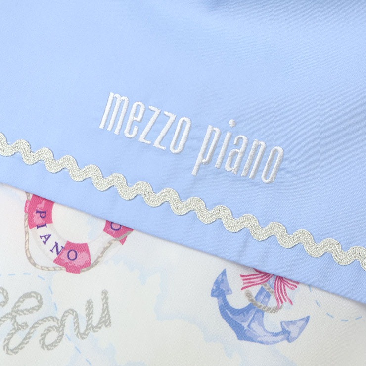 mezzo piano キッズ セーラーカラー半袖ワンピース うさぎ ねこ 航海柄