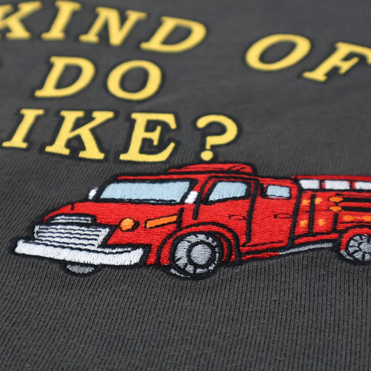 トレーナー 裏毛 はたらく車 ショベルカー 消防車 アップリケ 袖切替