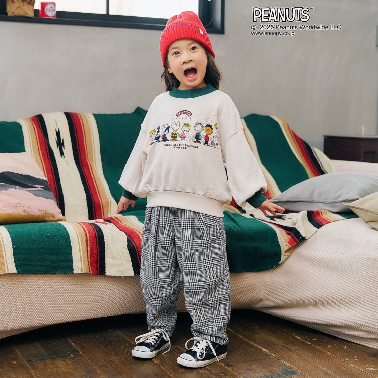 F.O.KIDS タック入りバルーンパンツ ロングパンツ 総柄 無地 グレン