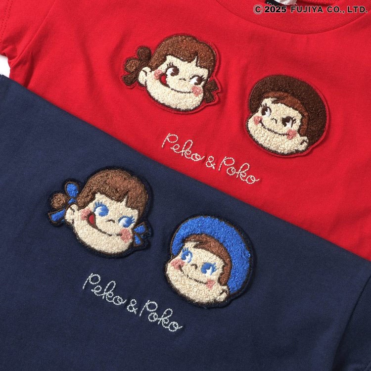 半袖Tシャツ 不二家コラボ ペコちゃん ポコちゃん 綿100% キャラクター