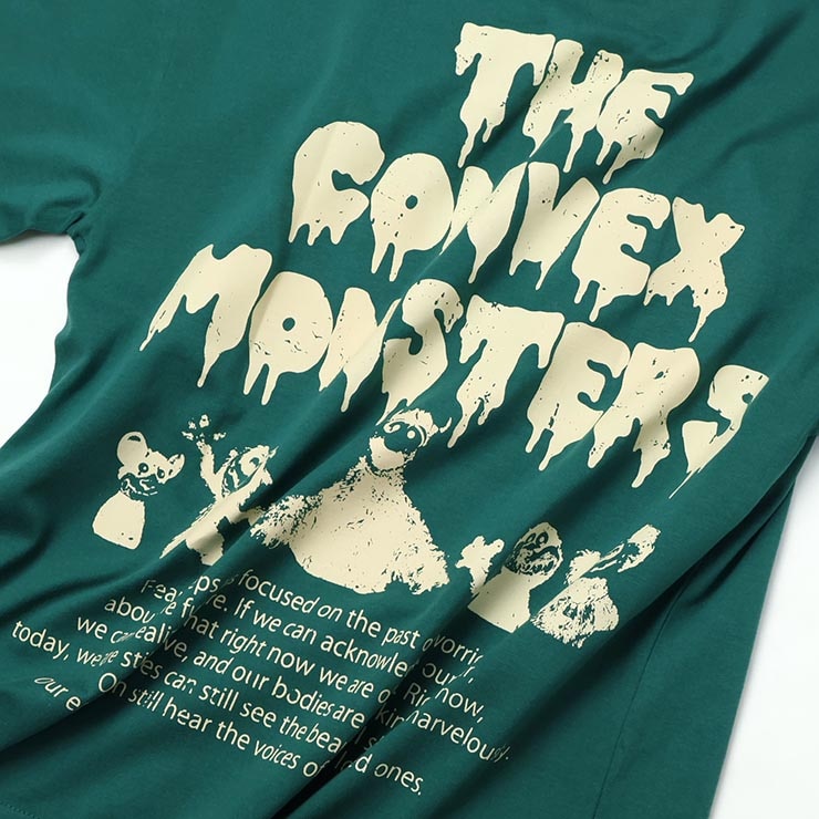 キッズ ジュニア ワイドTシャツ 半袖Tシャツ モンスター かすれ