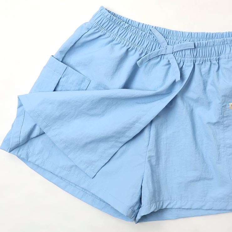 水陸両用パンツ ナイロンスカパン スカート風ショートパンツ 無地