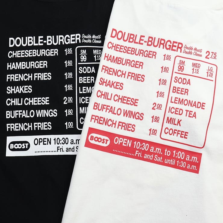 BOOSTOCK ���å� ����˥� ȾµT����� BURGER �ϥ�С����� �ˤλ� ���λ� ���å� ����˥� �� ��100% ����ʪ Ⱦµ T����� �ȥåץ� �֡����ȥå� 1006402�ڥ᡼�����оݡ�