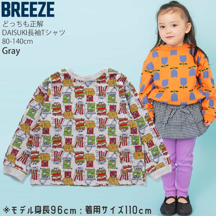 長袖Tシャツ ダイスキ 総柄 ロンT 水玉 ボーダー どっちも正解 前後