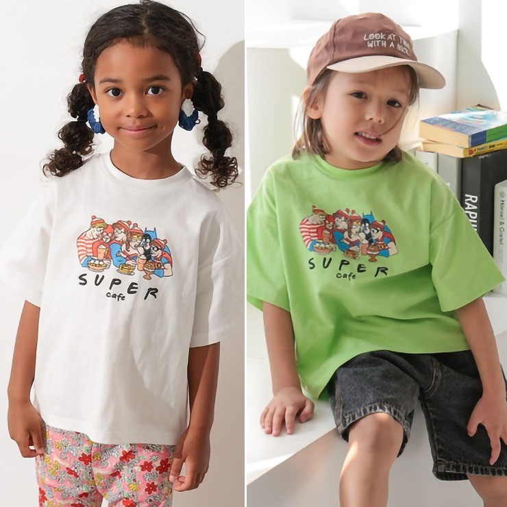 OCEAN&GROUND 半袖Tシャツ FUN!FUN!FUN!プリント 男の子 女の子 キッズ