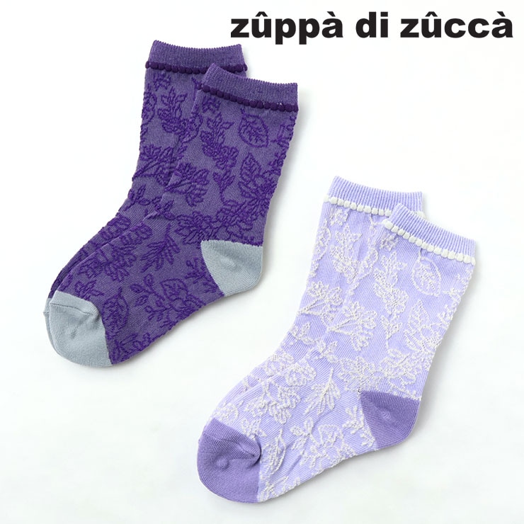 【 SS(11-13cm) S(13-15cm) M(16-18cm) L(19-21cm) LL(22-24cm) 】クルーソックス 花柄 zuppa di zucca ズッパディズッカ 37503652