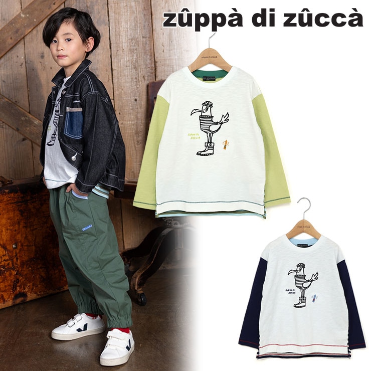 【 100cm 110cm 120cm 130cm 】長袖Tシャツ マリンバード zuppa di zucca ズッパディズッカ 38027004k