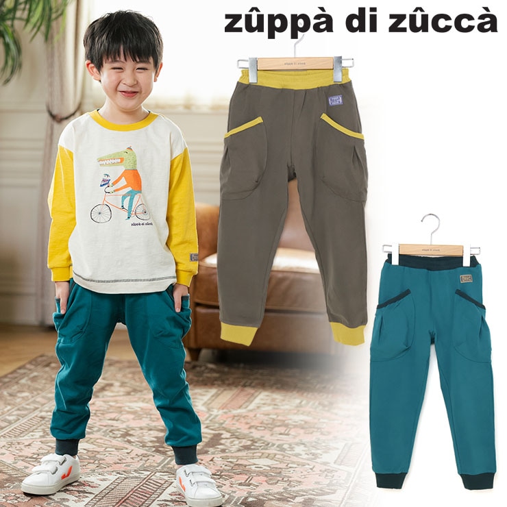 【 80cm 90cm 100cm 110cm 120cm 130cm 140cm 】9分丈パンツ ビッグポケット 裾リブ zuppa di zucca ズッパディズッカ 38613064