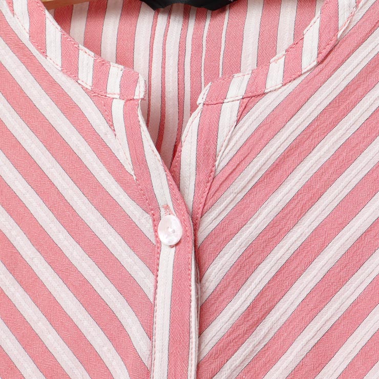 60%OFFアウトレット】7分袖シャツワンピース ストライプ