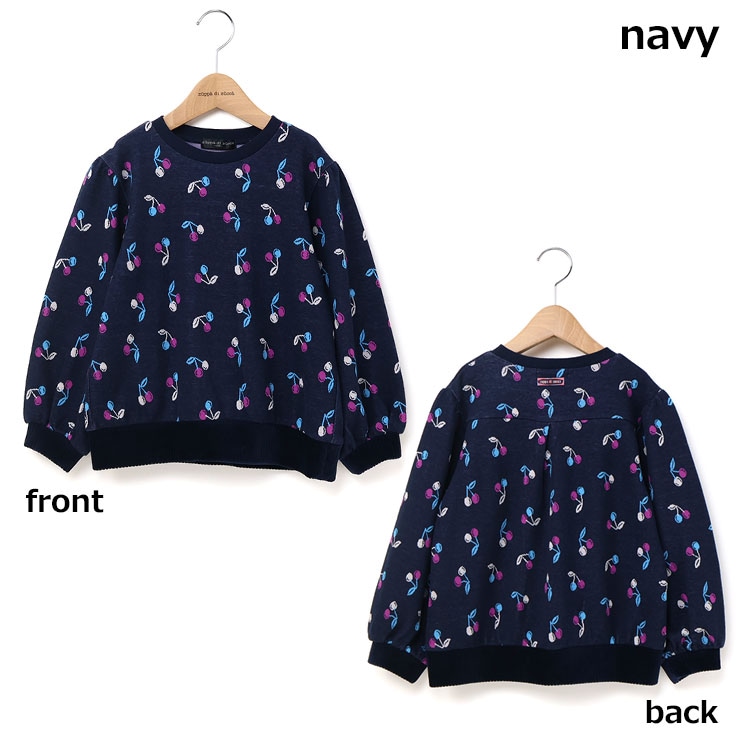 140cm 150cm 160cm 】長袖トレーナー チェリー柄 接結ジャガード zuppa