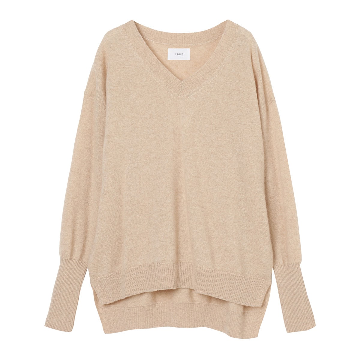 [期間限定10%OFF]VAGUE[ヴァーグ] VO3101- カシミヤ Vネック-BEIGE ベージュ