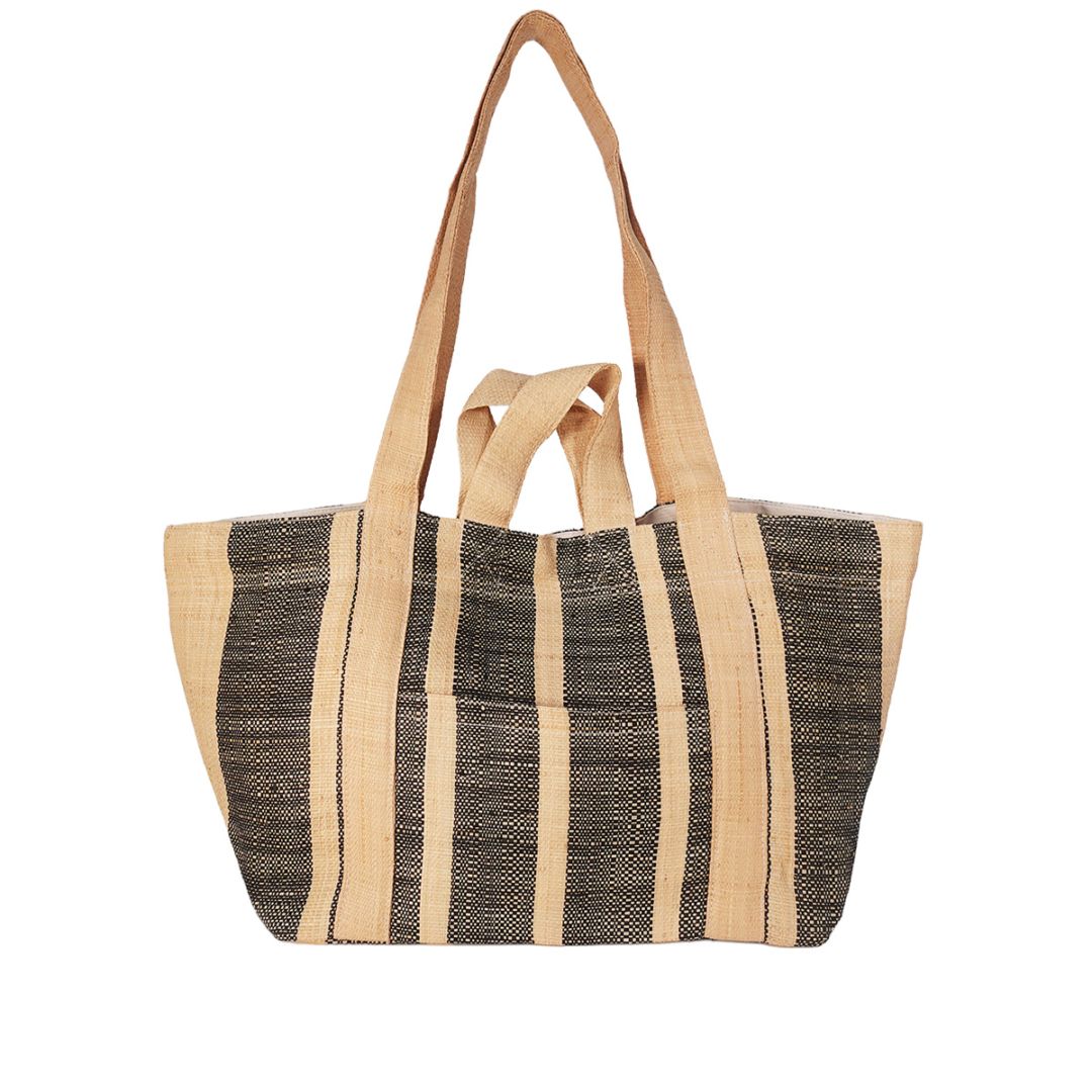 MAISON N.H PARIS[メゾンエヌアッシュパリ]SHOPPING MEDIUM-NATUR/BOLD[バッグ]ベージュ/ブラック