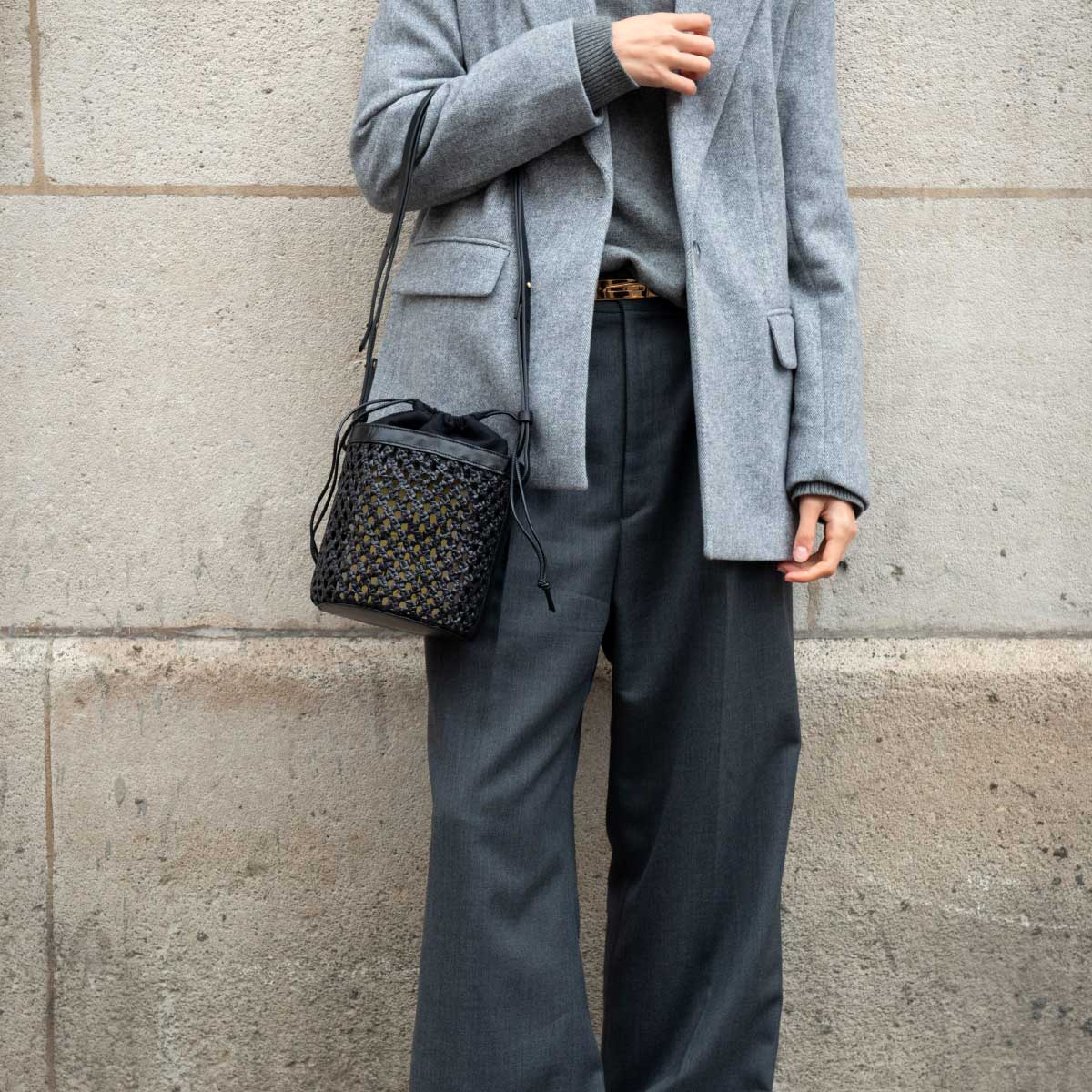 MAISON N.H PARIS[メゾンエヌアッシュパリ]CHARLOTTE CUIR-BLACK