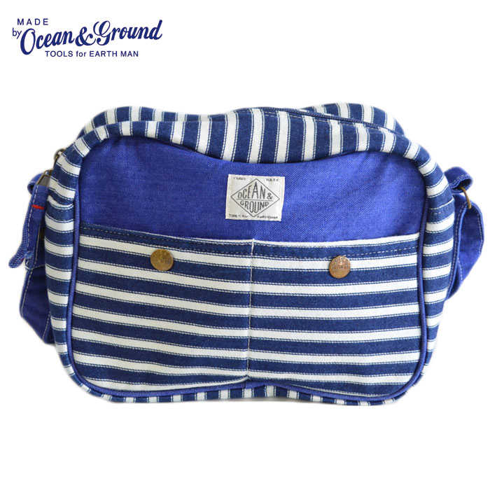 オーシャンアンドグラウンド ＢＬＵＥＢＬＵＥ ショルダーバッグ ヒッコリー