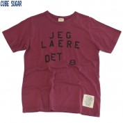 キューブシュガー 天竺パウダー加工クルーTシャツ レッド|キューブシュガー