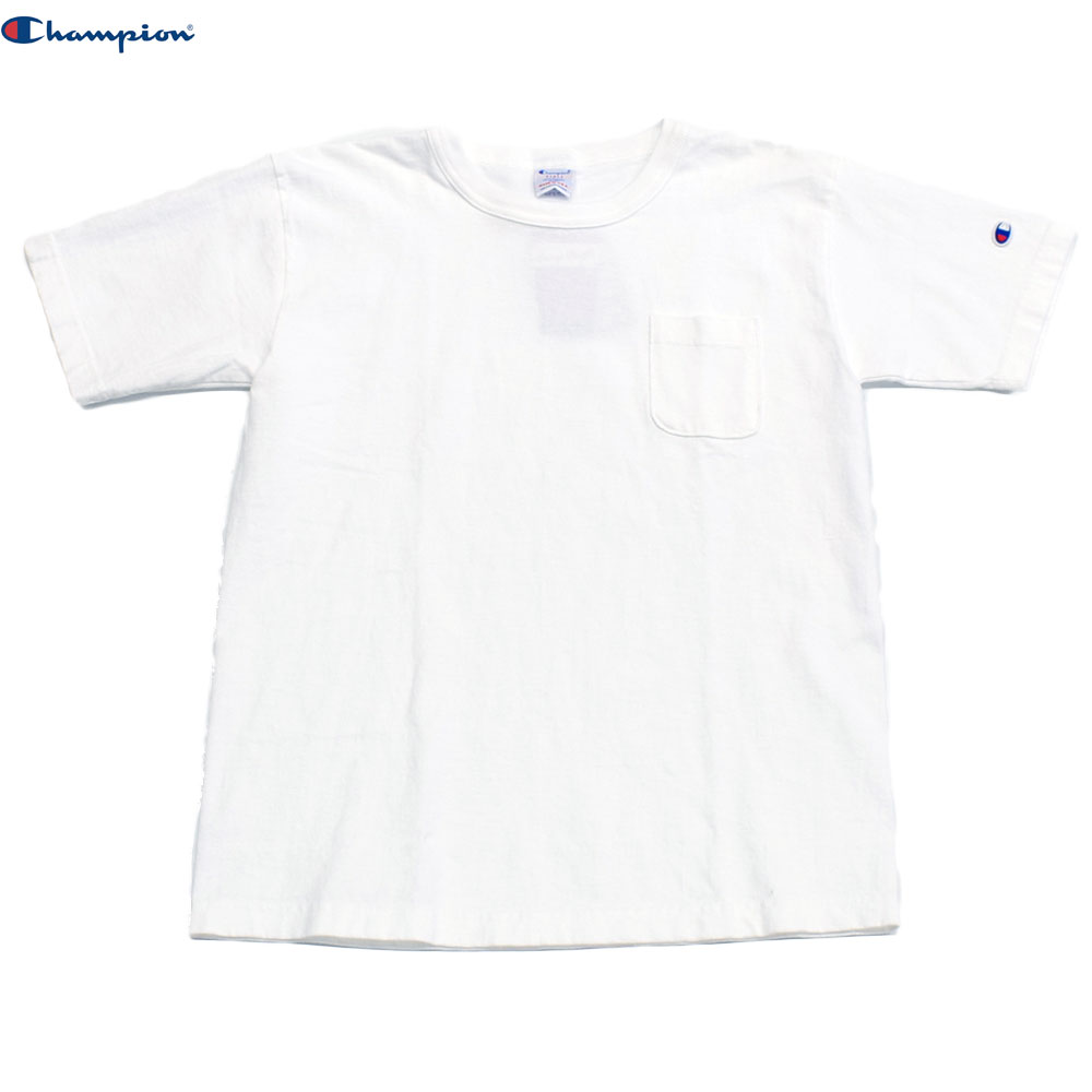 チャンピオン T1011 ポケット付き US Tシャツ MADE IN USA ホワイト C5-P305
