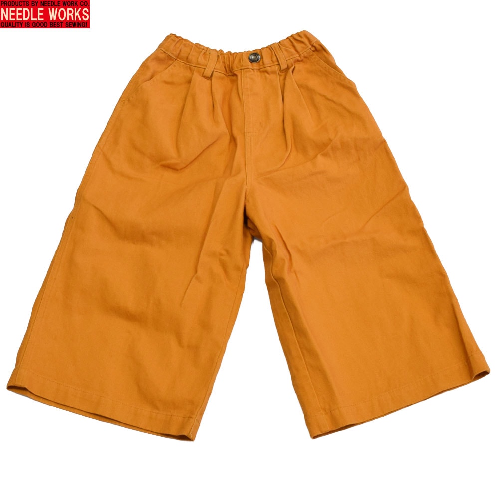 ニードルワークス ツイルワイドパンツ 9分丈 マスタード