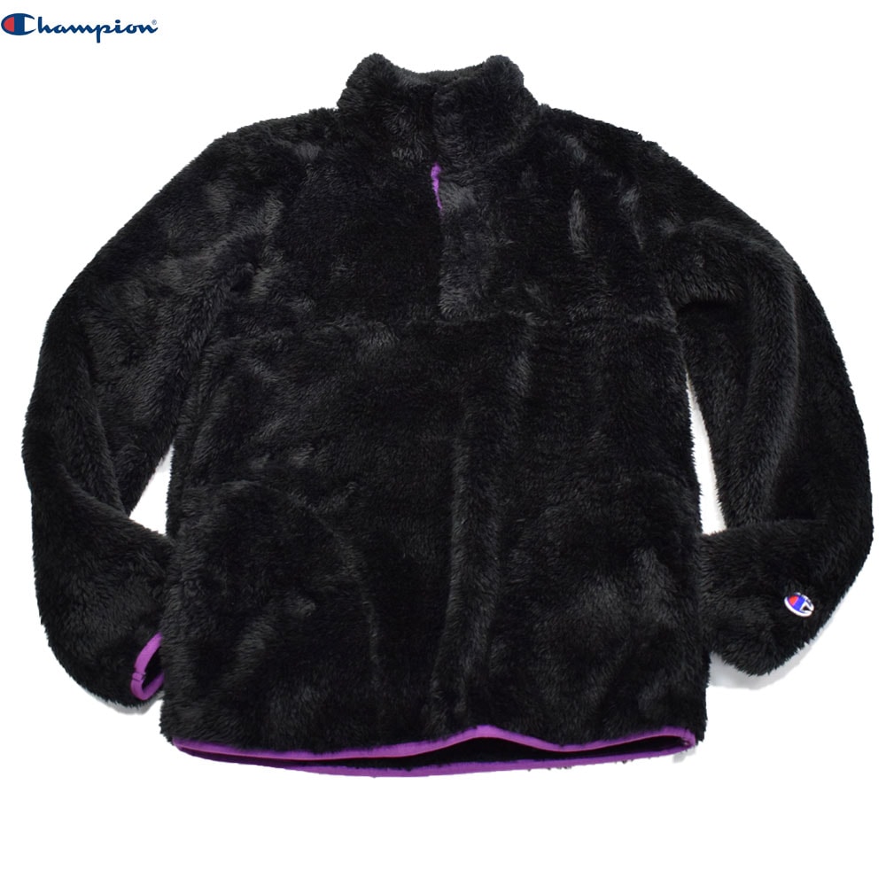 チャンピオン レディース ハーフスナップフリースジャケット ブラック