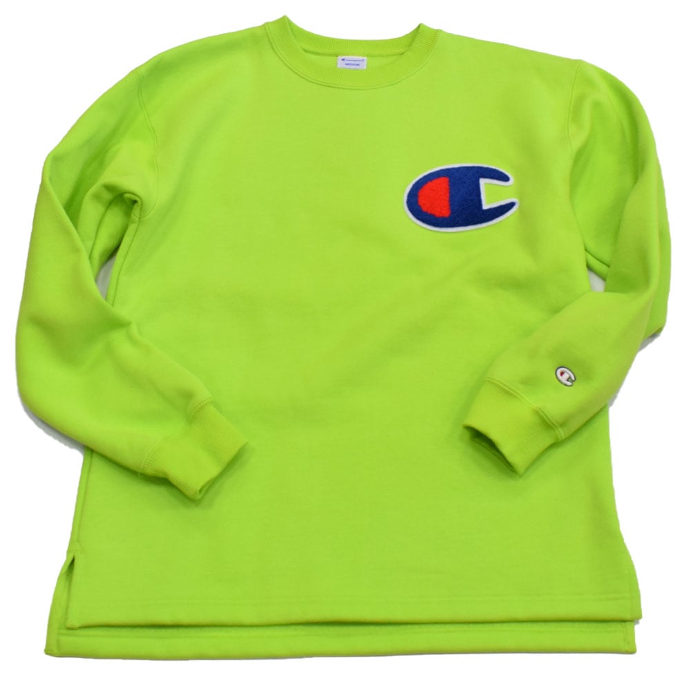 チャンピオン 大人 クルーネックスウェットシャツ ライム