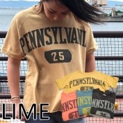 ライム ＬＩＭＥ レディース ピグメント染裏毛Tシャツ|ライム｜ＬＩＭＥ