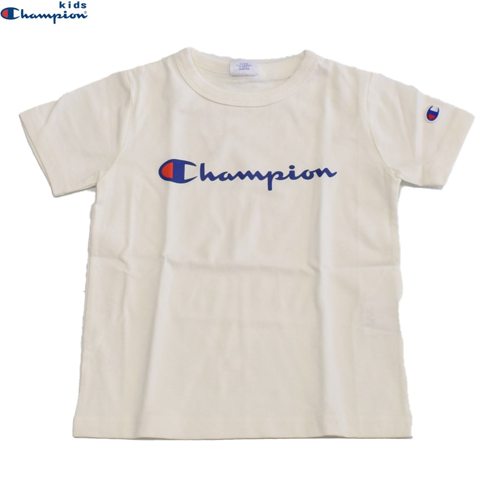 チャンピオン キッズ ベーシック プリントTシャツ ホワイト