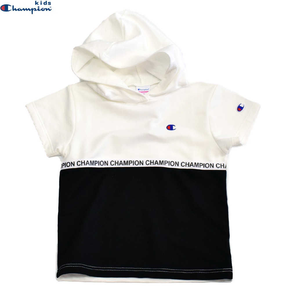 チャンピオン キッズ フーデットTシャツ ガール フーデットTシャツ オフホワイト