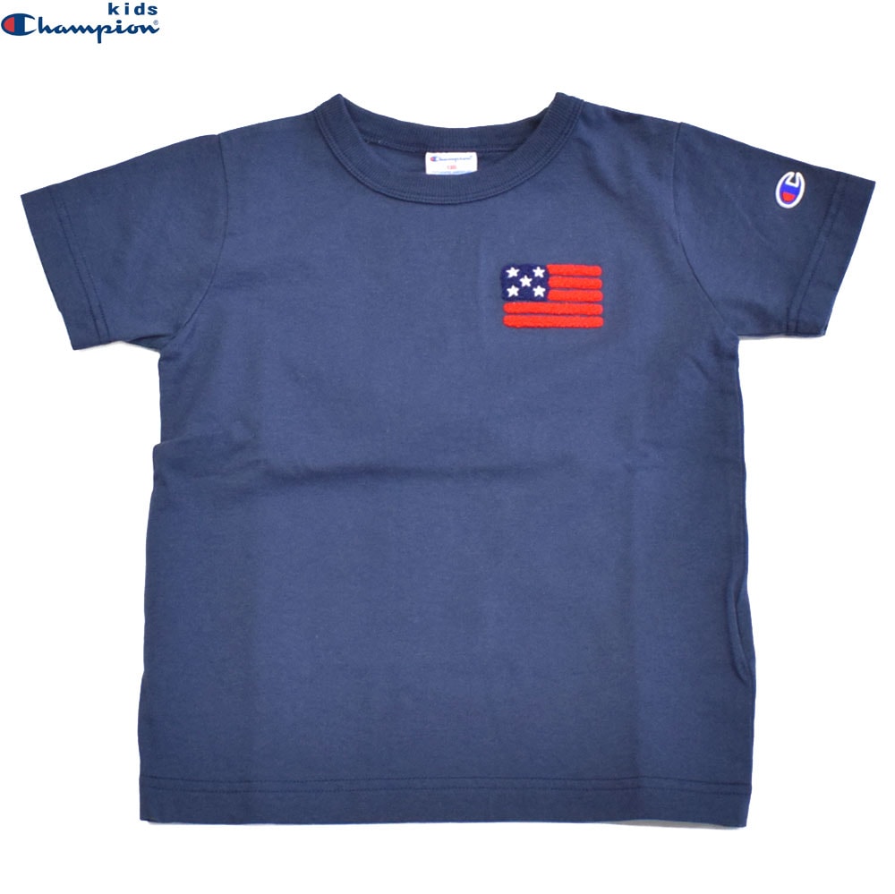 チャンピオン キッズ フラッグTシャツ ネイビー